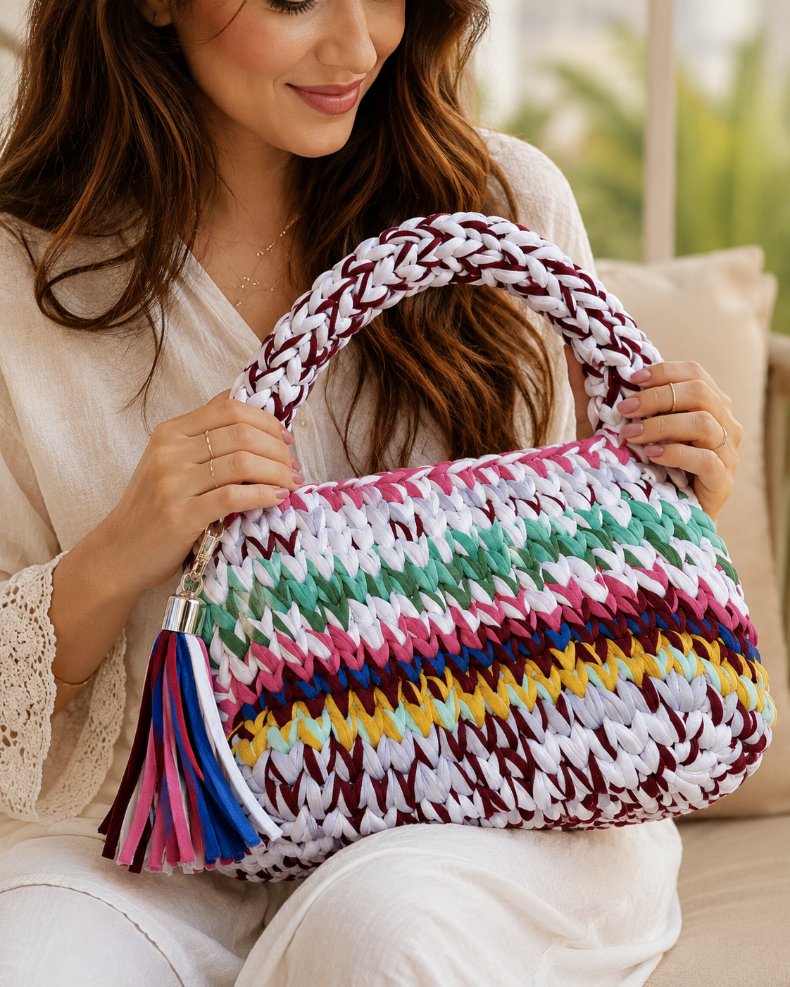 Pastel Candy Crochet Bag